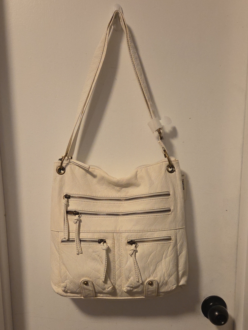 Canyon River Blues Large Zipper Crossbody Shoulder Bag Cream NWT